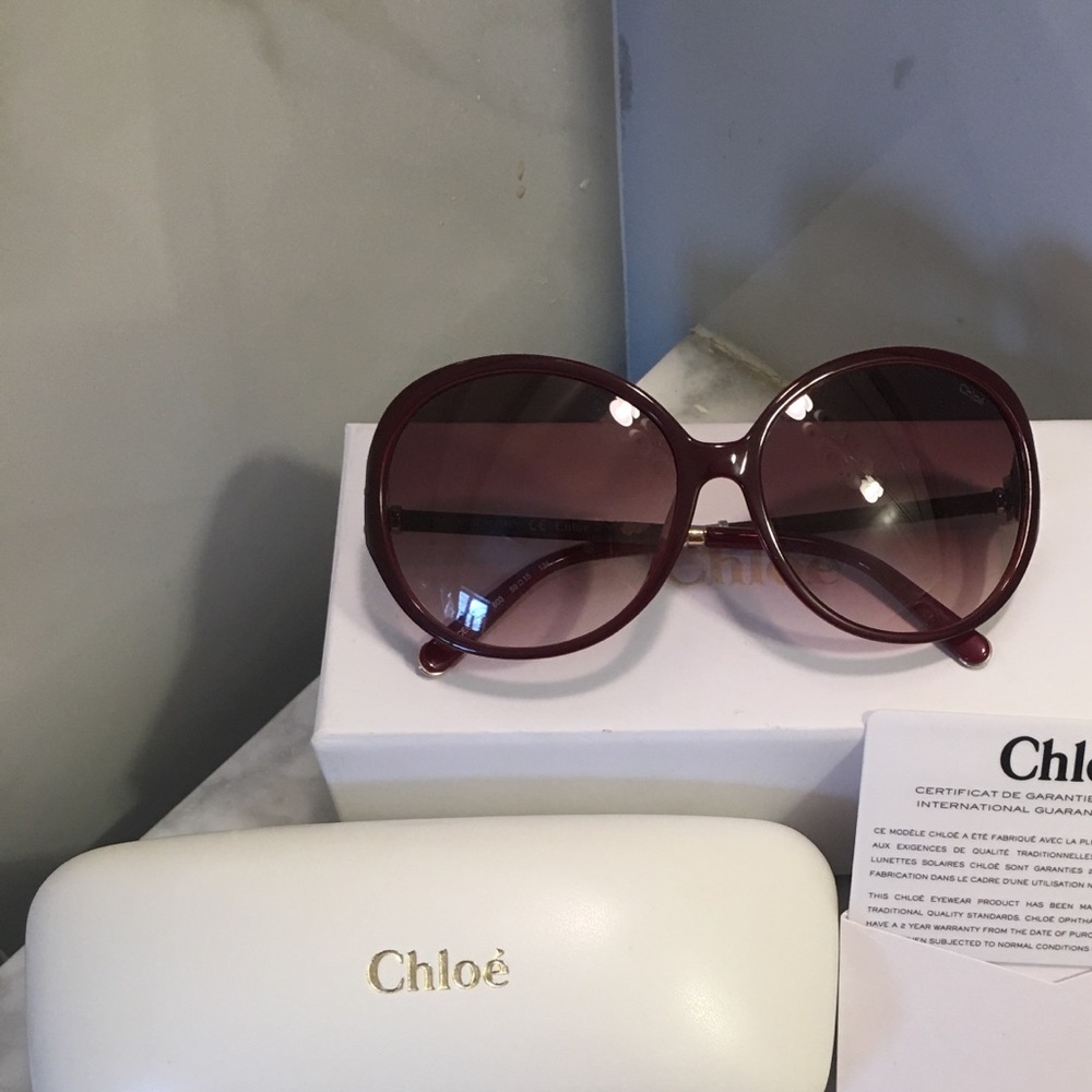 CHLOE SUNGLASSES-CASE,BOX,CARD,POLISHING RAG-NWOT